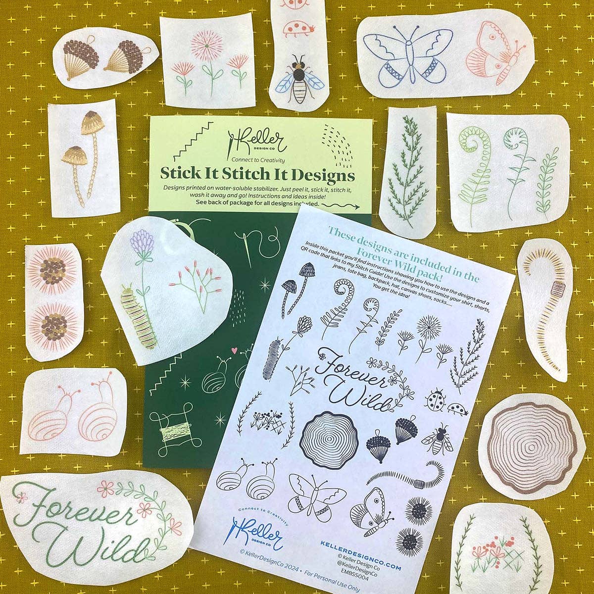 Stick It Stitch It Water Soluble Embroidery Patterns-Forever Wild