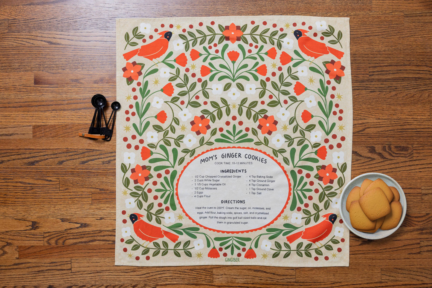 Ginger Cookies Tea Towel – Holiday Baking