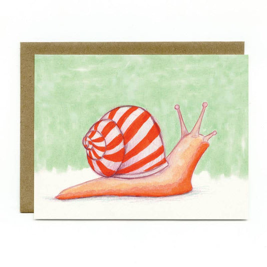 Peppermint Snail Holiday Card - Single