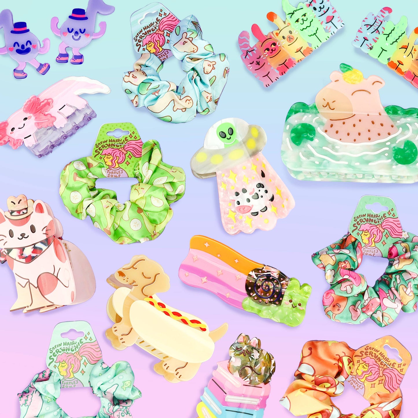 Book Stack Kitty Hair Claw, Cute Hair Accessories, Bookish