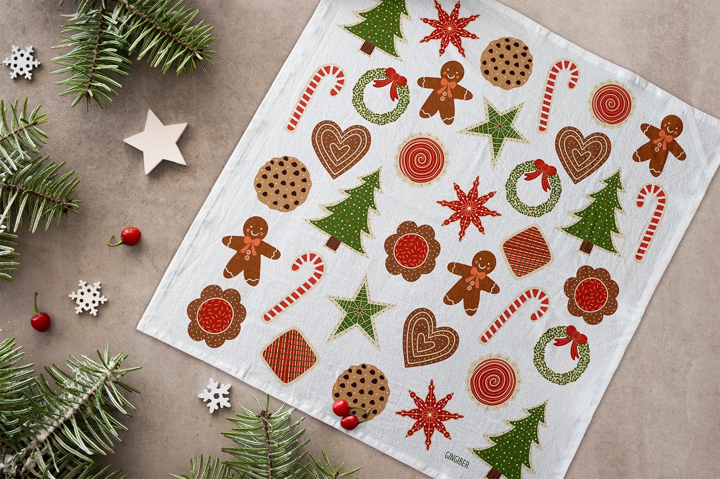 Christmas Cookies Tea Towel – Christmas Decor
