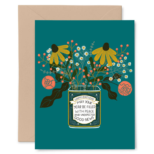 Birthday Flower Tin Greeting Card