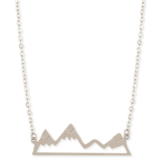 Silver Cutout Mountains Necklace