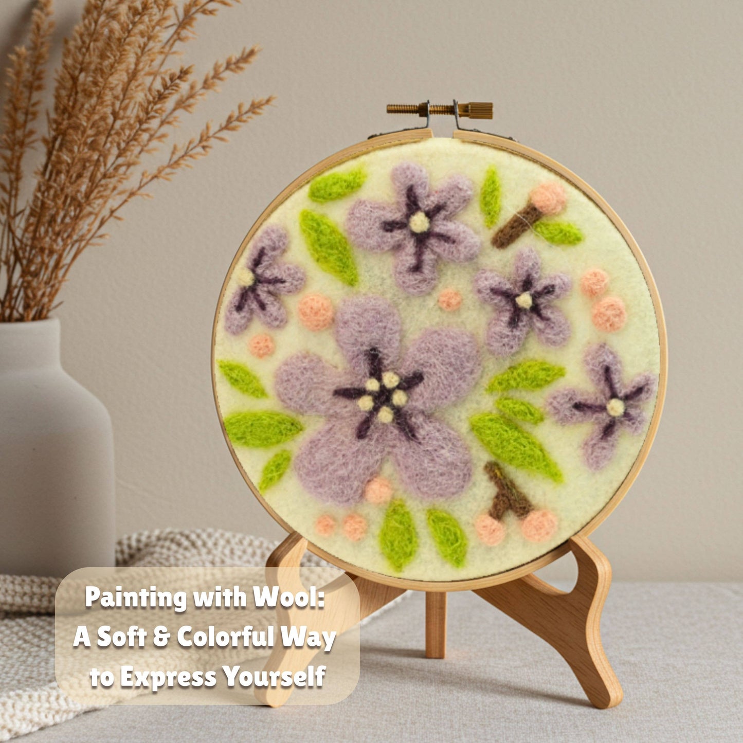 Wool Painting Kit: Blossoming Flower