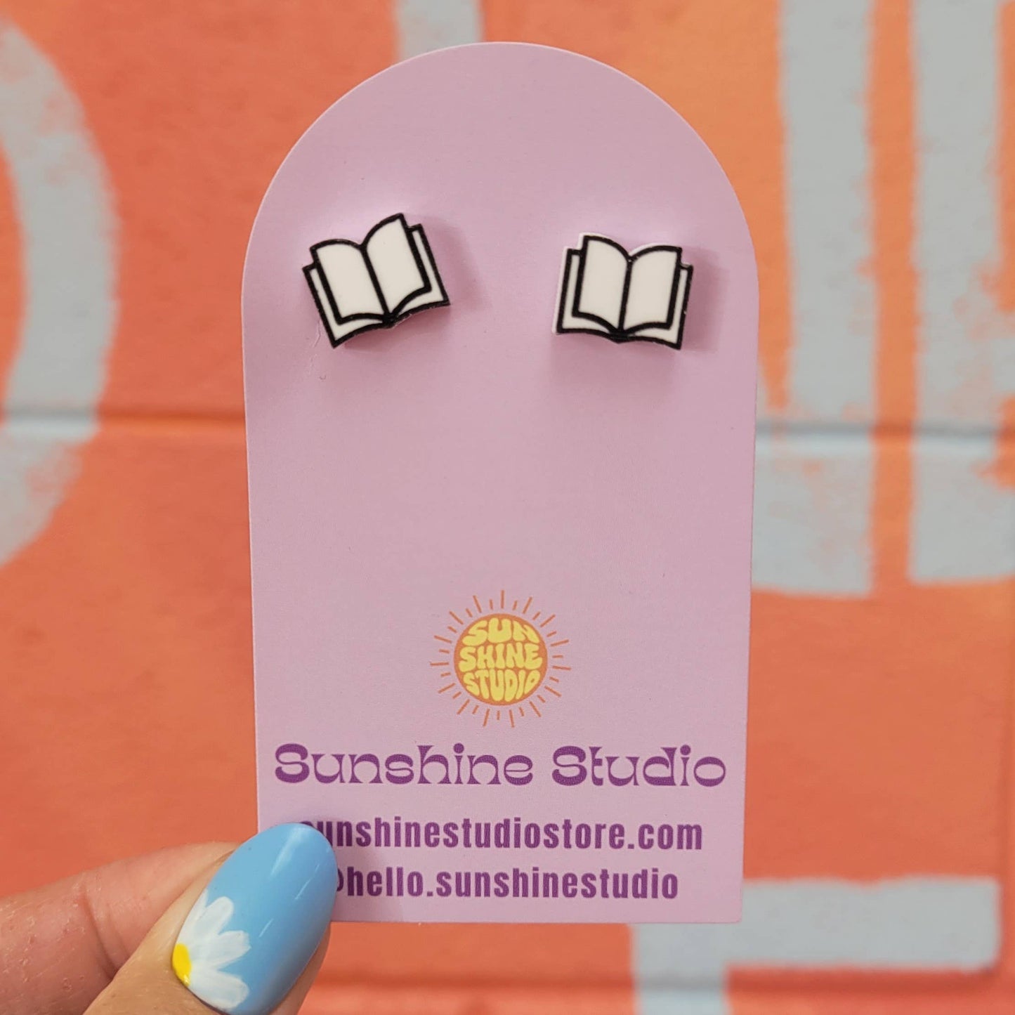 Open Book Tiny Stud Earrings