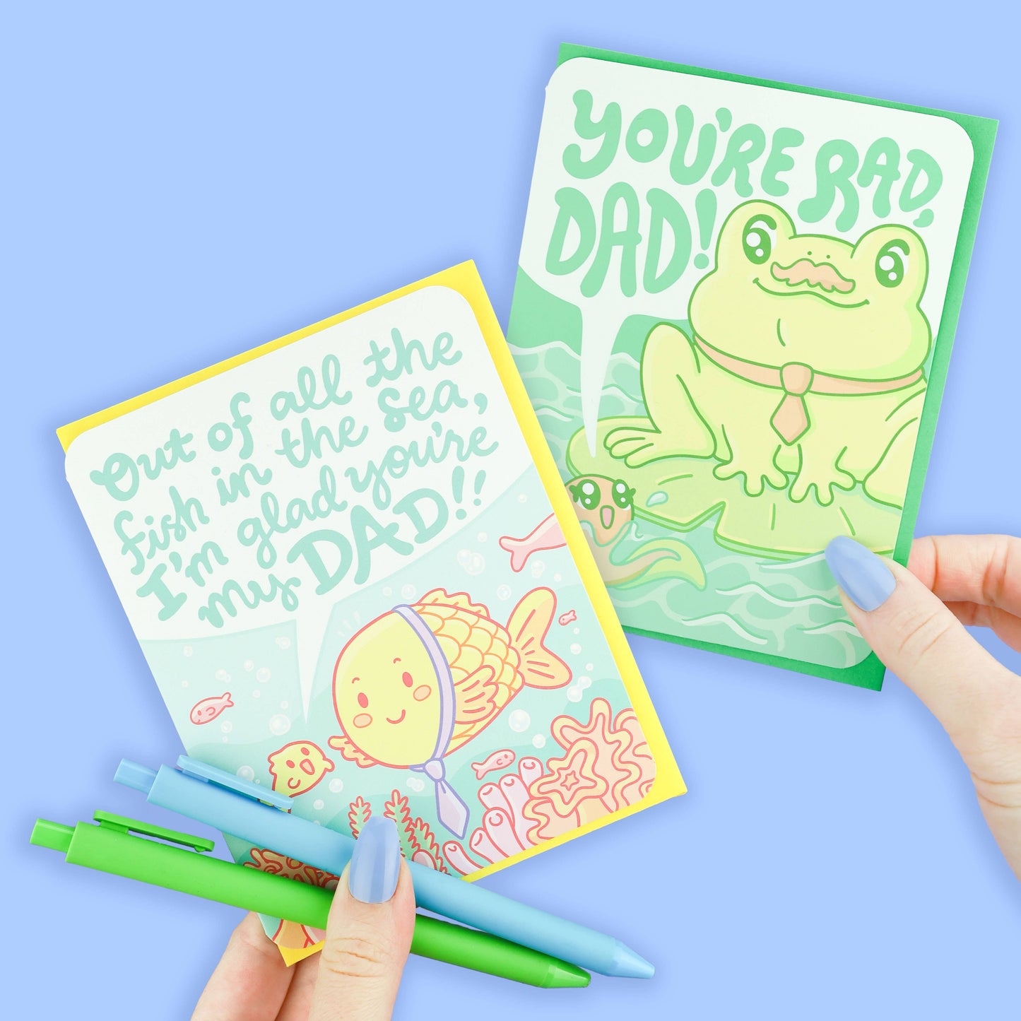 Rad Dad Frog, Dad Gift, Father's Day Card with Envelope