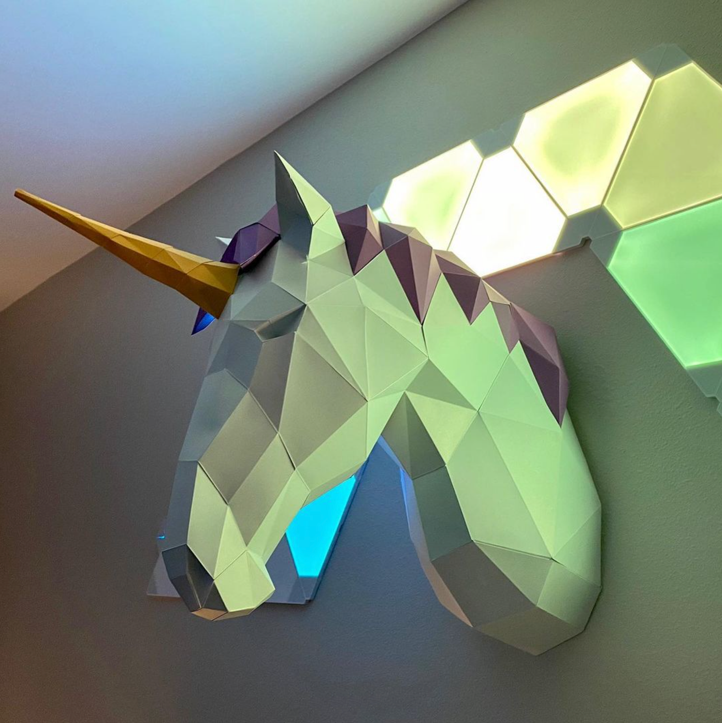 Unicorn 3D PaperCraft Wall Art, Animal Origami Model