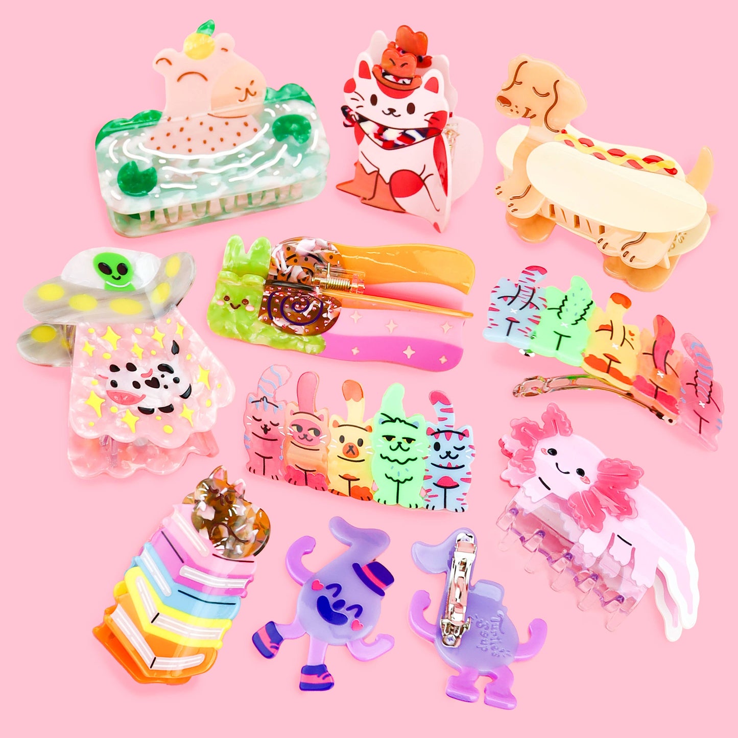 Book Stack Kitty Hair Claw, Cute Hair Accessories, Bookish