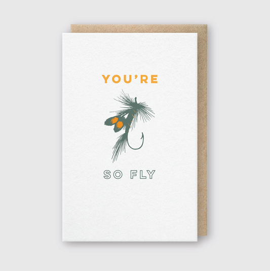 Letterpress Love Greeting Card – So Fly Hook