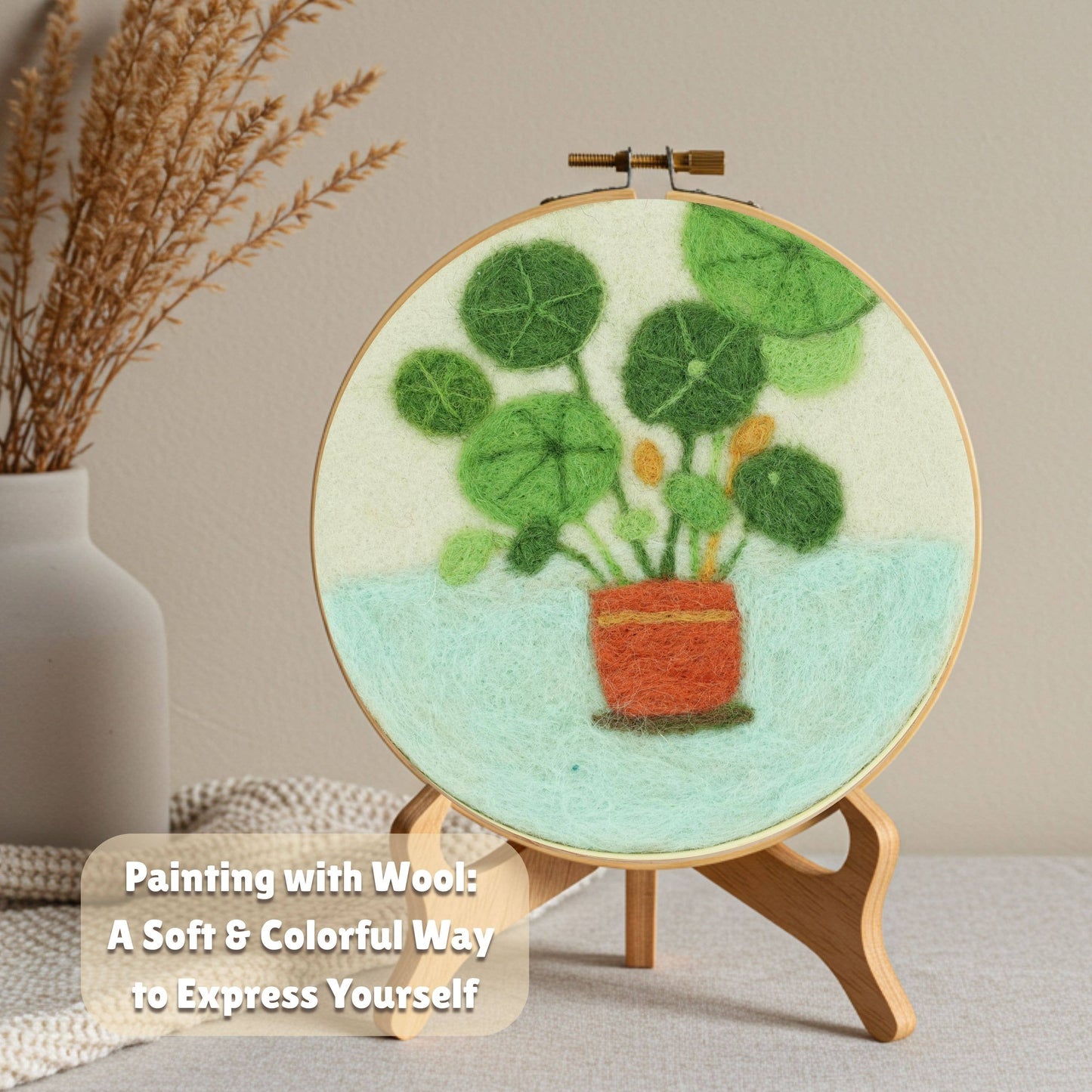 Wool Painting Kit: Potted Serenity Plant
