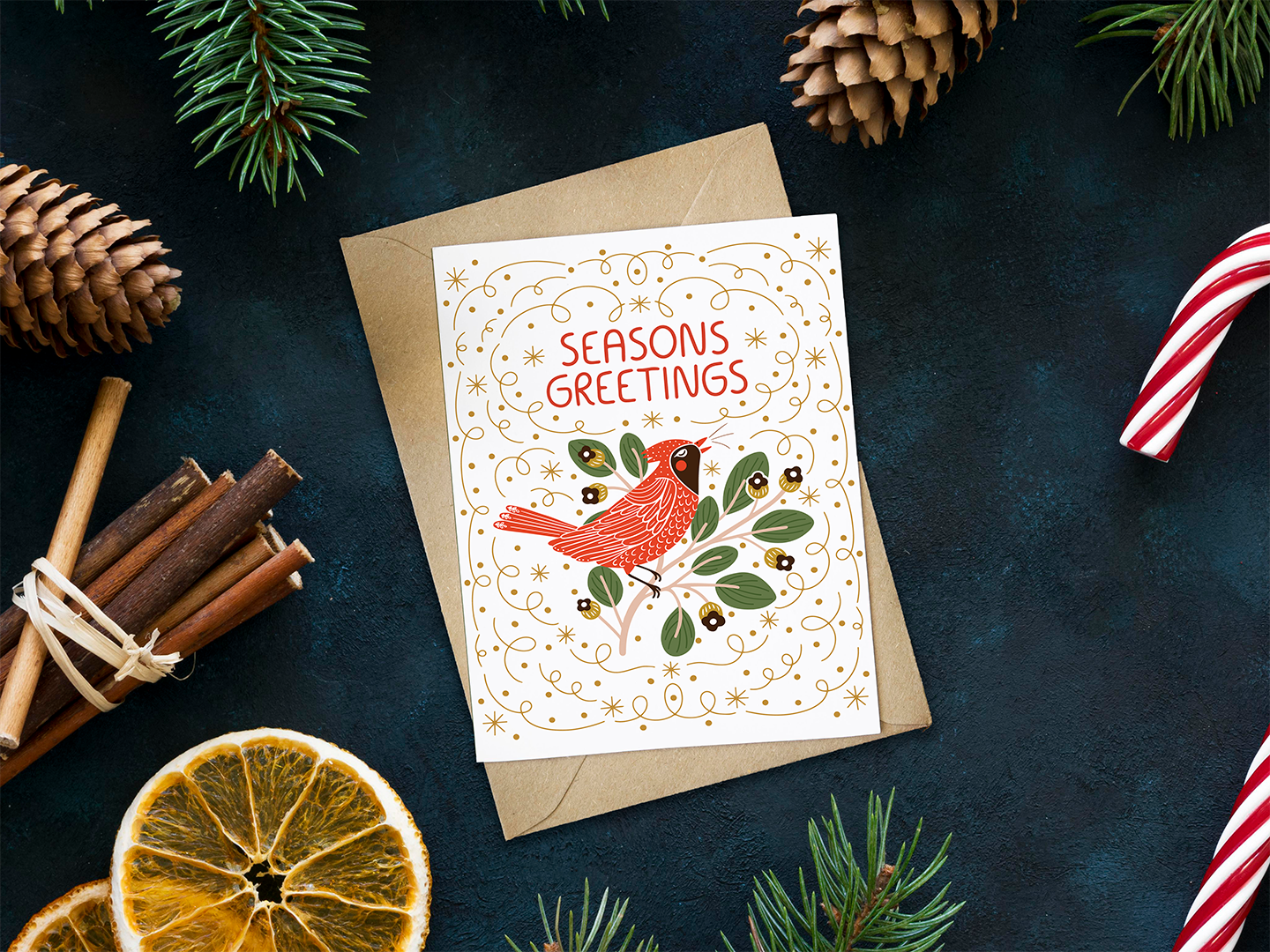 Cardinal Holiday Greeting Card