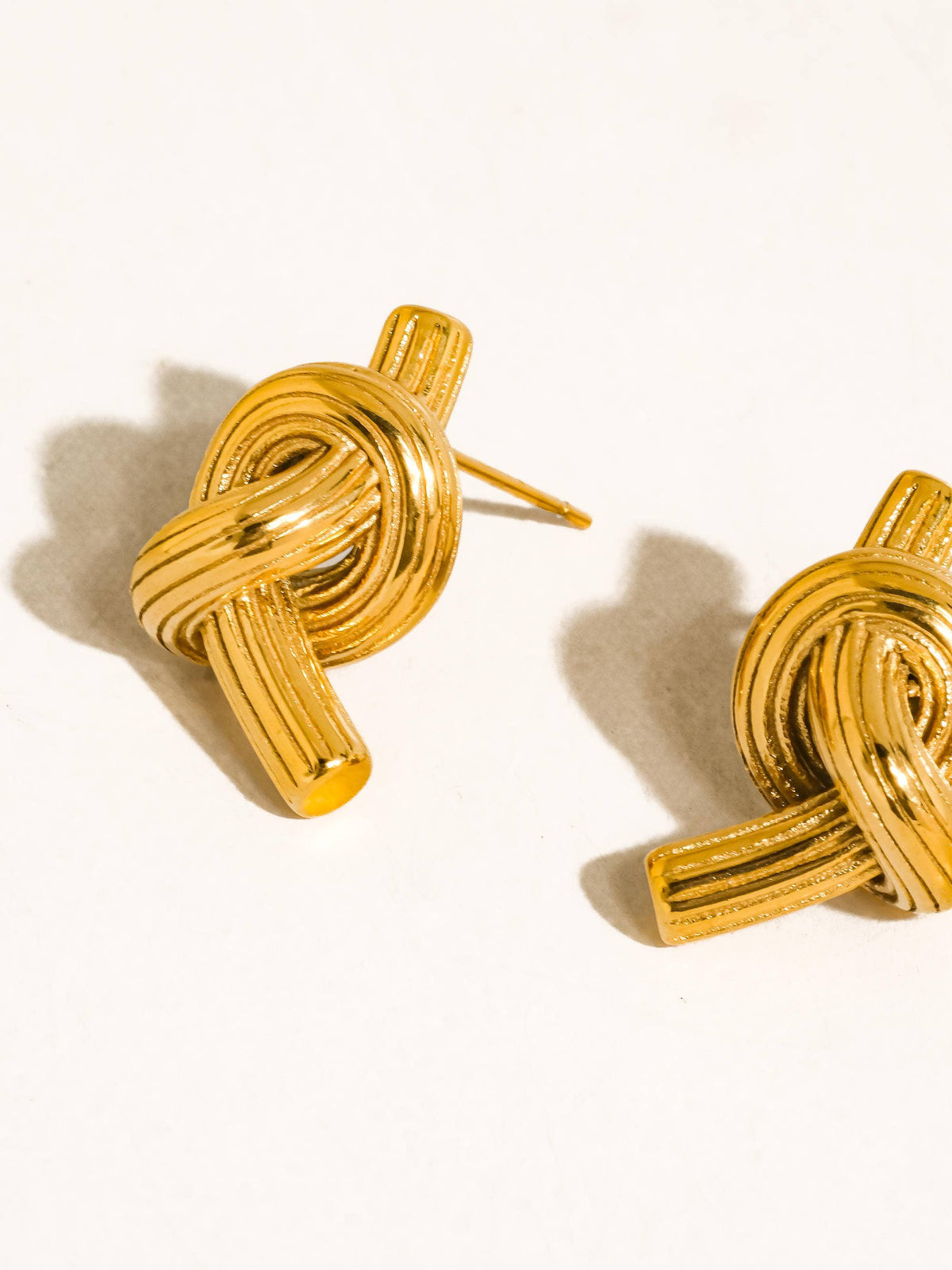 Morgane Ribbed Knot Stud Earrings