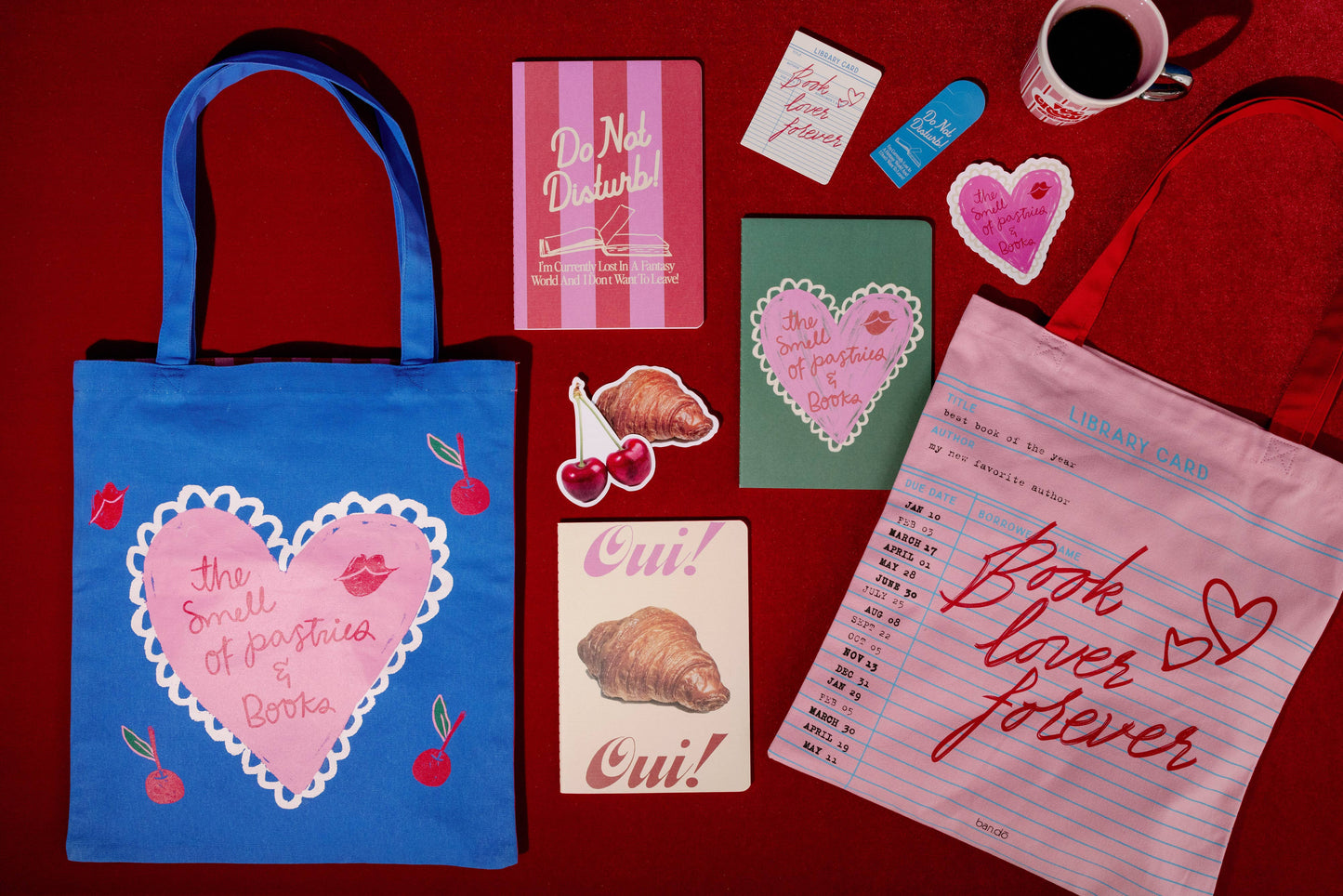 Canvas Tote, Pastries and Books