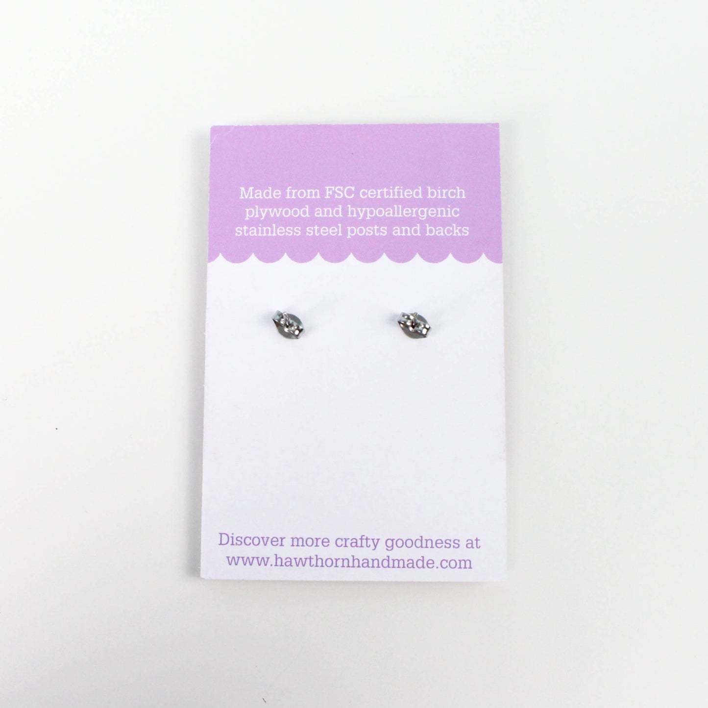 Granny Square Wooden Earrings - Crochet Jewellery