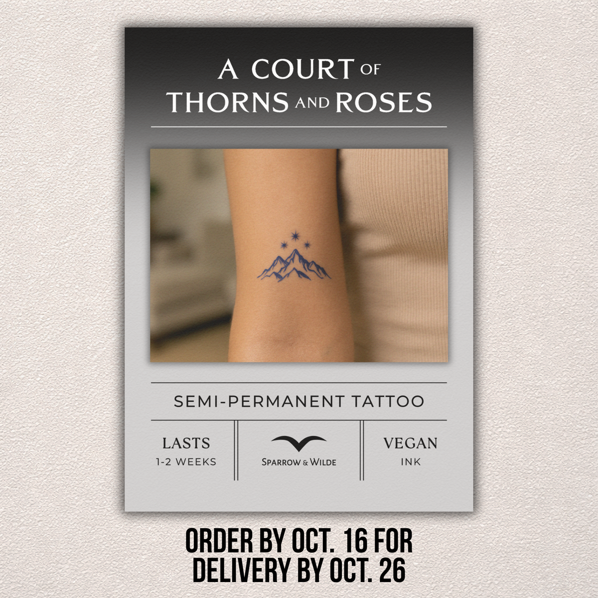 Semi-Permanent Tattoo | ACOTAR - Velaris Mountain