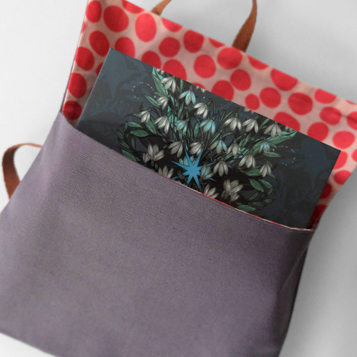 Kindle Holder Reversible | Ember Dot Cotton Canvas