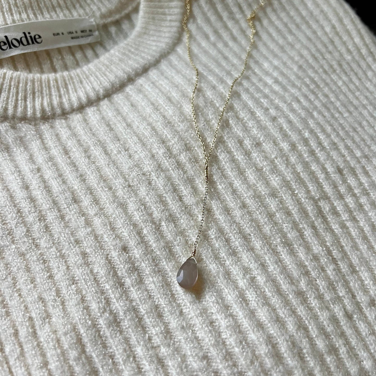 Moonstone Lariat Y Necklace