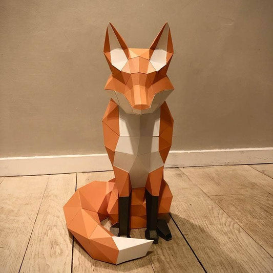 Fox 3D Origami Model PaperCraft Kit