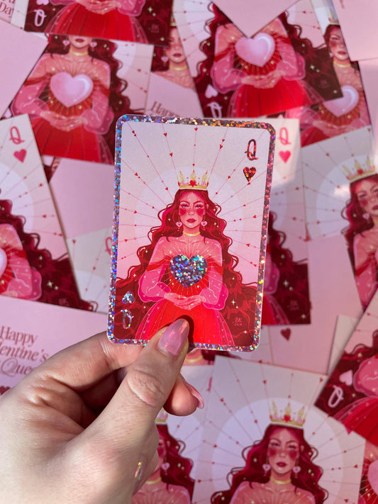 Queen of Hearts Glitter Sticker