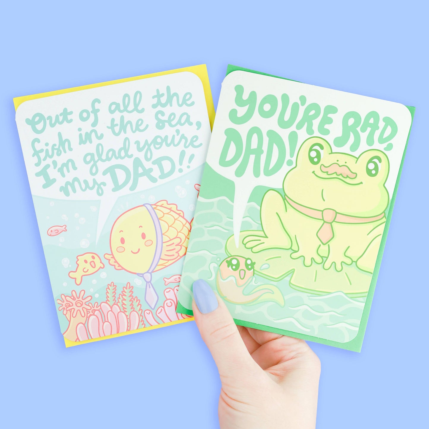 Rad Dad Frog, Dad Gift, Father's Day Card with Envelope