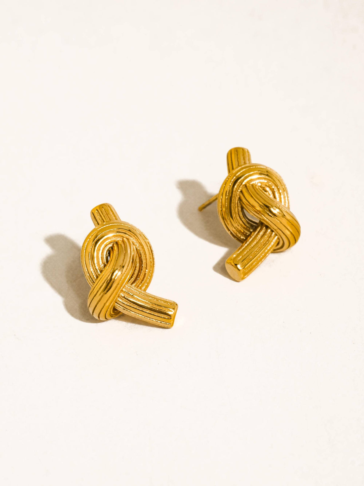 Morgane Ribbed Knot Stud Earrings