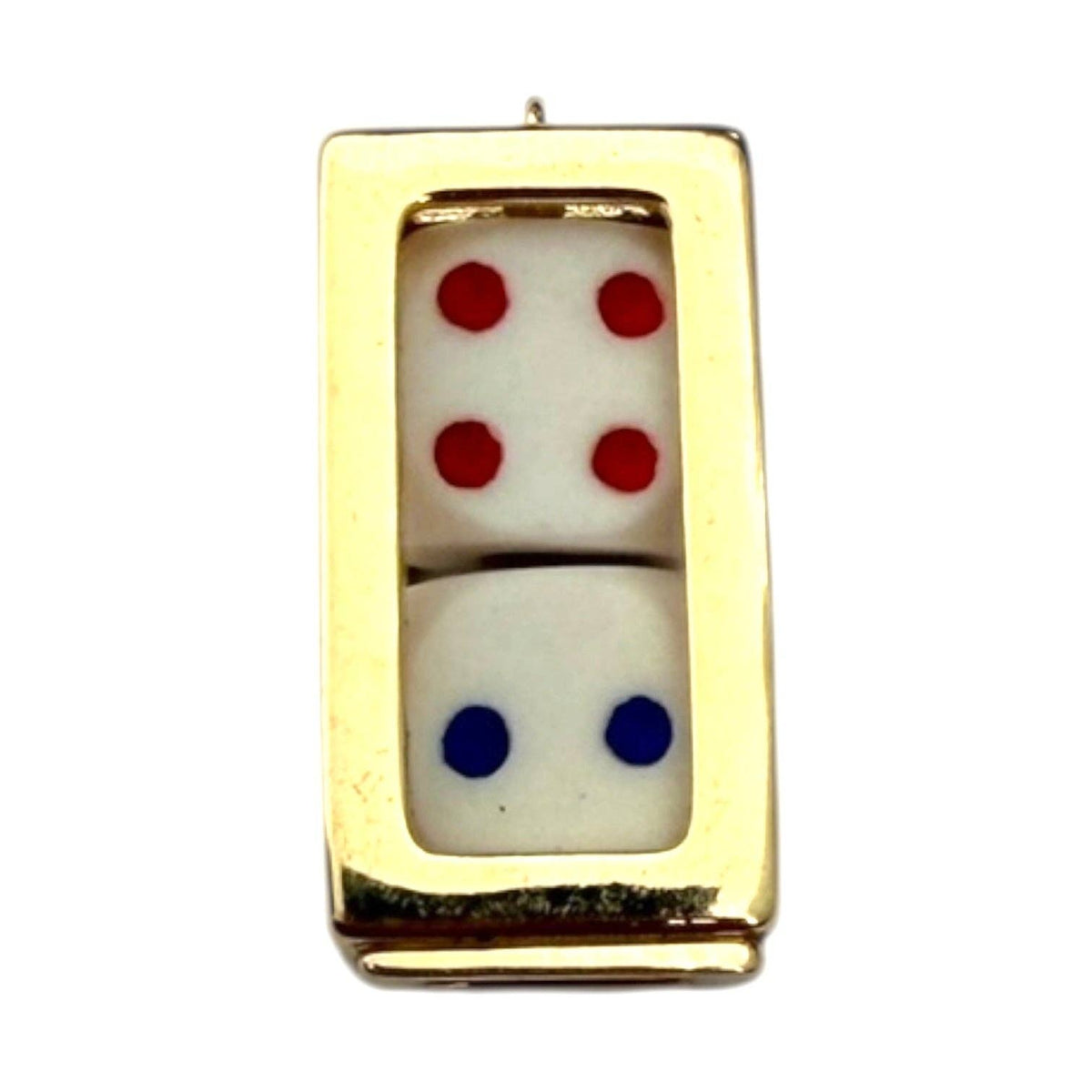 Single Charm - Gold Dice in Cage
