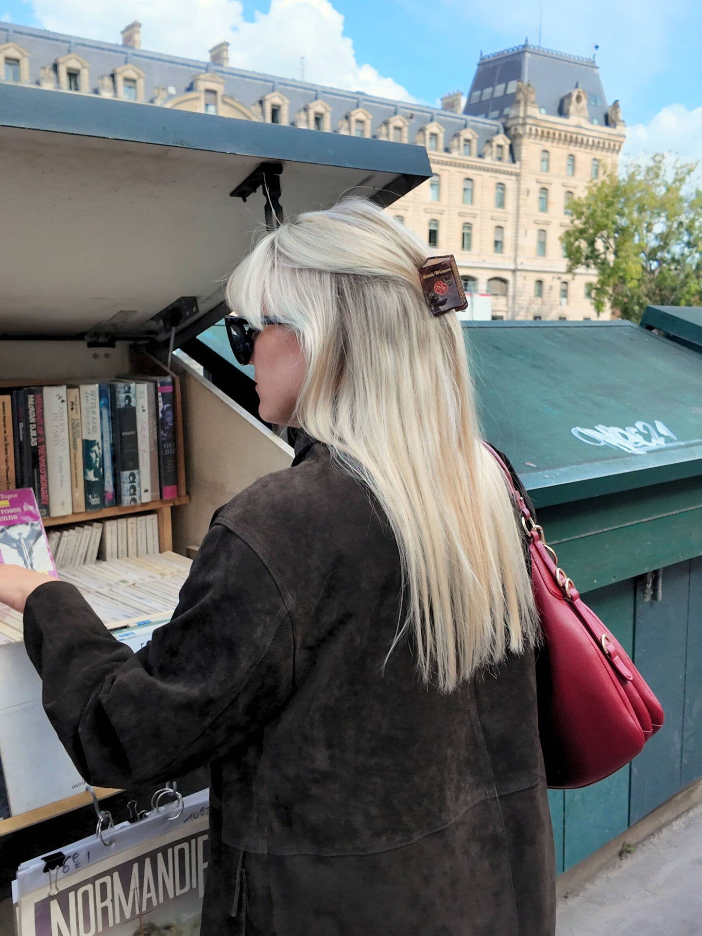 Hand-painted Little Women Mini Book Claw Hair Clip