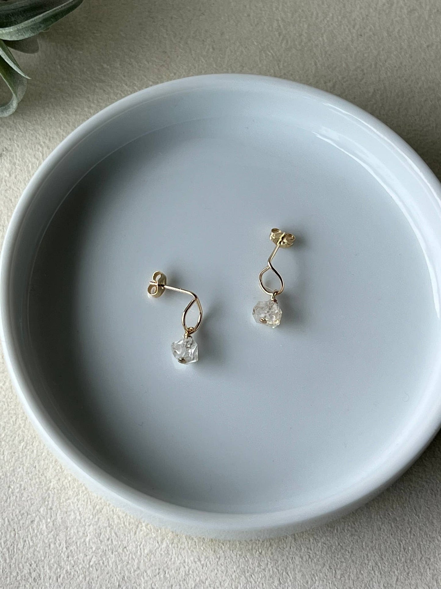 Raw Herkimer Diamond Stud