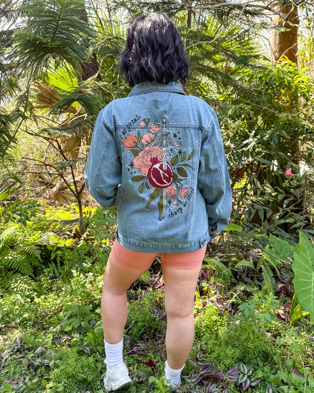 Soft as Petals Embroidered Denim Jacket