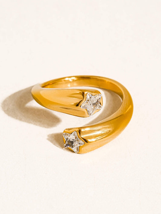 Double Star Gold Plated ring