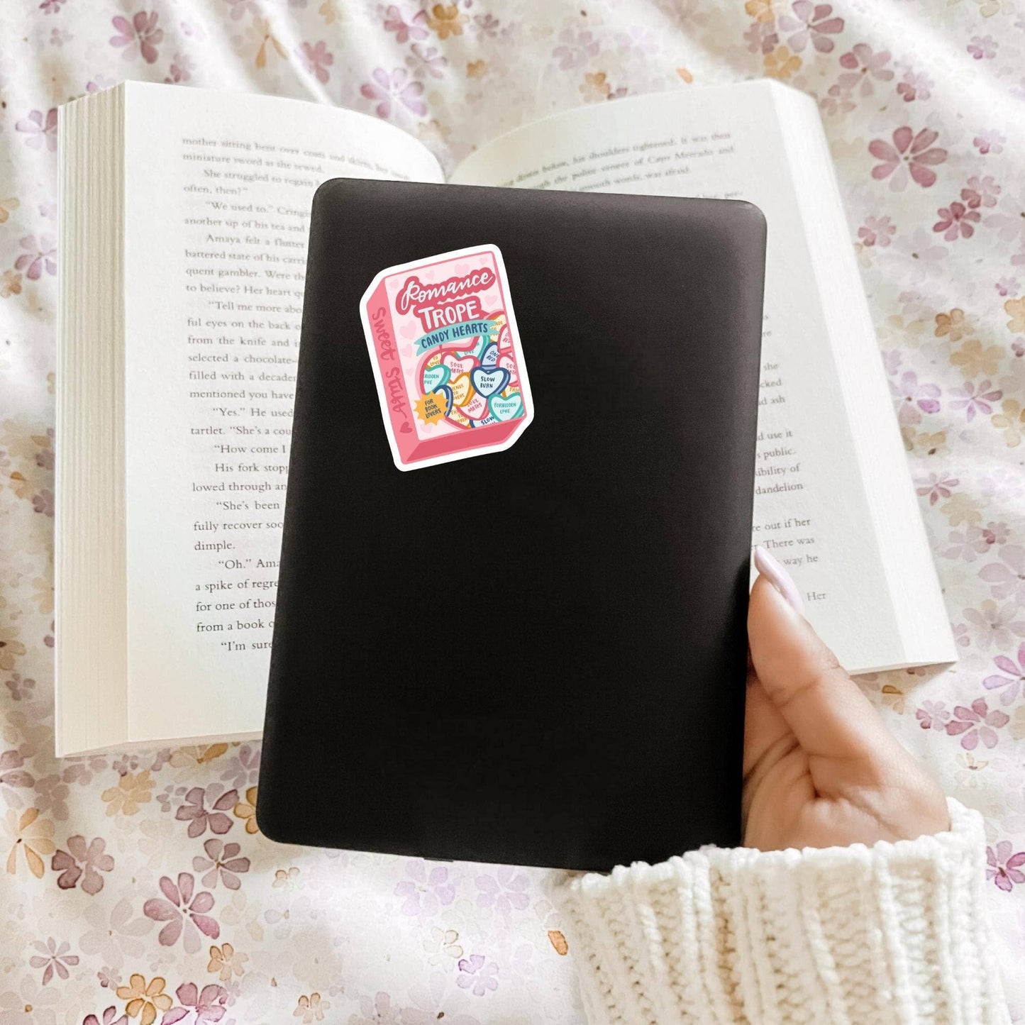 Romance Tropes Conversation Hearts Sticker