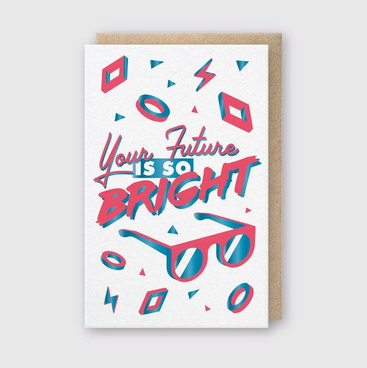 Letterpress Congrats Greeting Card – Future Bright