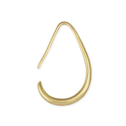 Classic Edge Gold Teardrop Hoop Earrings