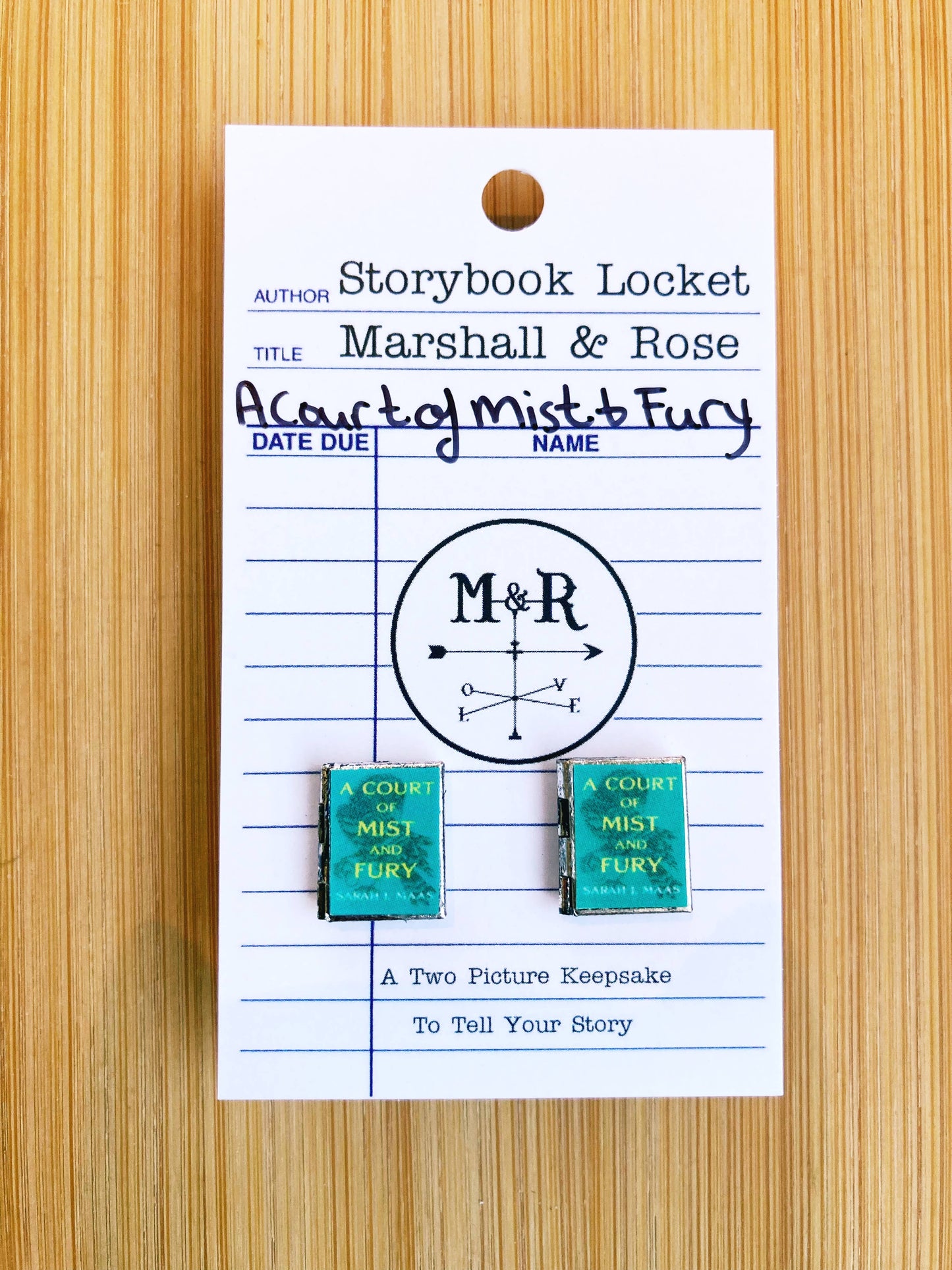 Post Earrings Book Locket A Court of Mist and Fury