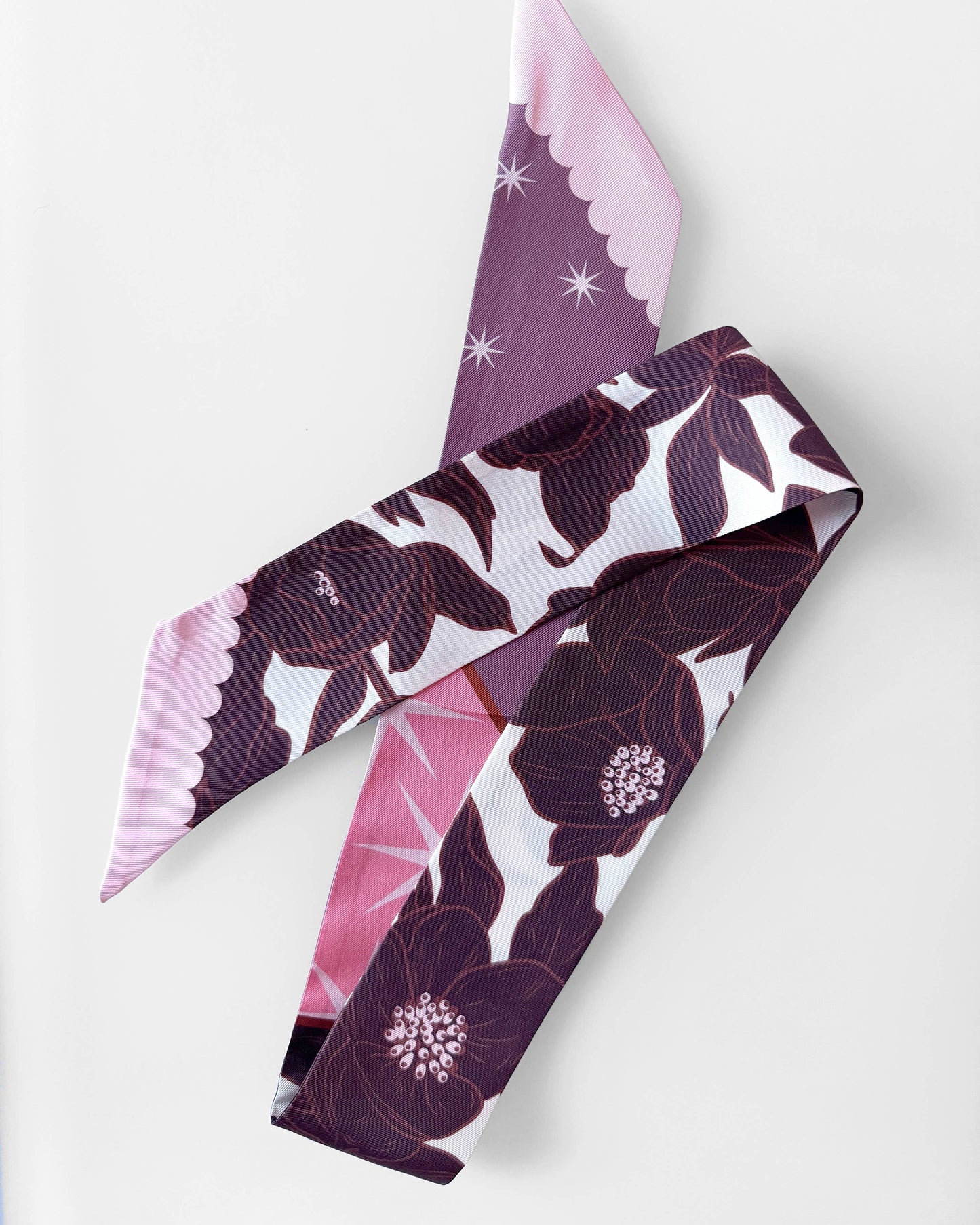 SKINNY SILK SCARF | Lunar Blossom