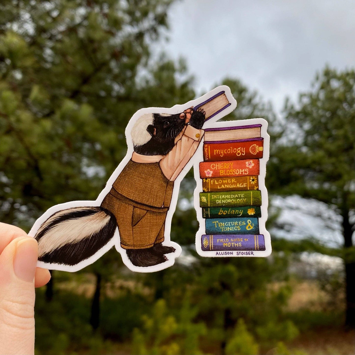 Bookish Skunk Weatherproof Vinyl Sticker