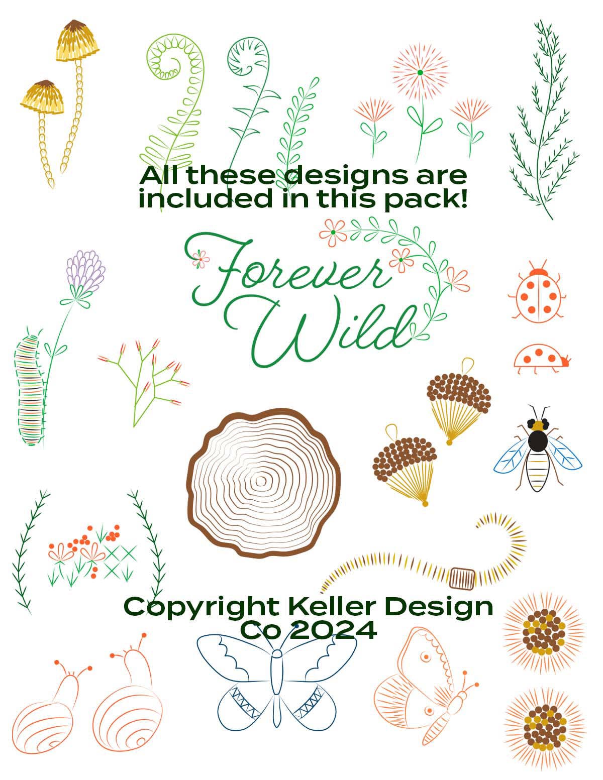 Stick It Stitch It Water Soluble Embroidery Patterns-Forever Wild