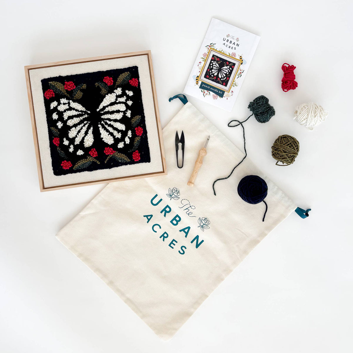 Spring Butterfly Punch Needle Frame Kit