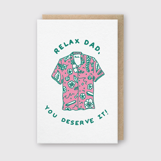 Letterpress Dad Greeting Card – Relax Dad