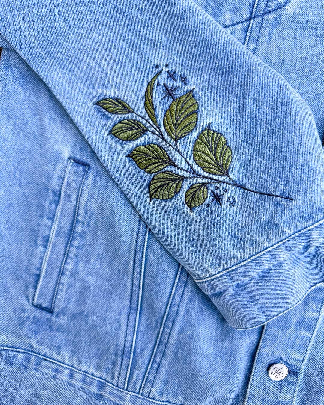 Soft as Petals Embroidered Denim Jacket