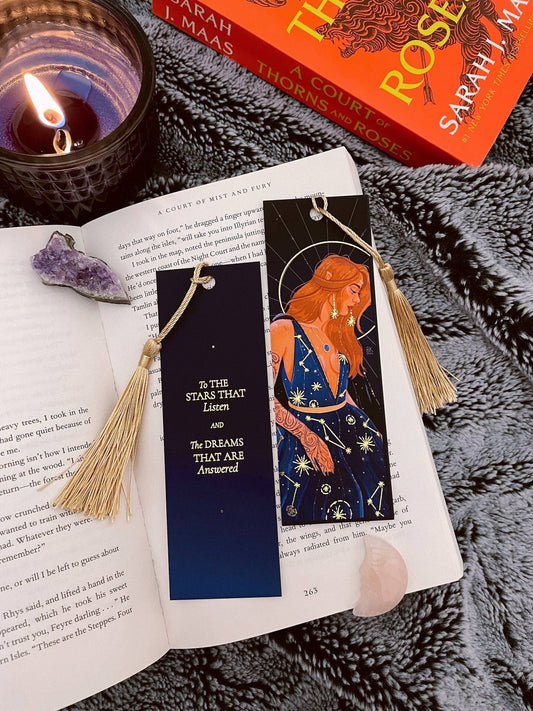 Feyre *Gold Foil* Bookmark (gold tassel)