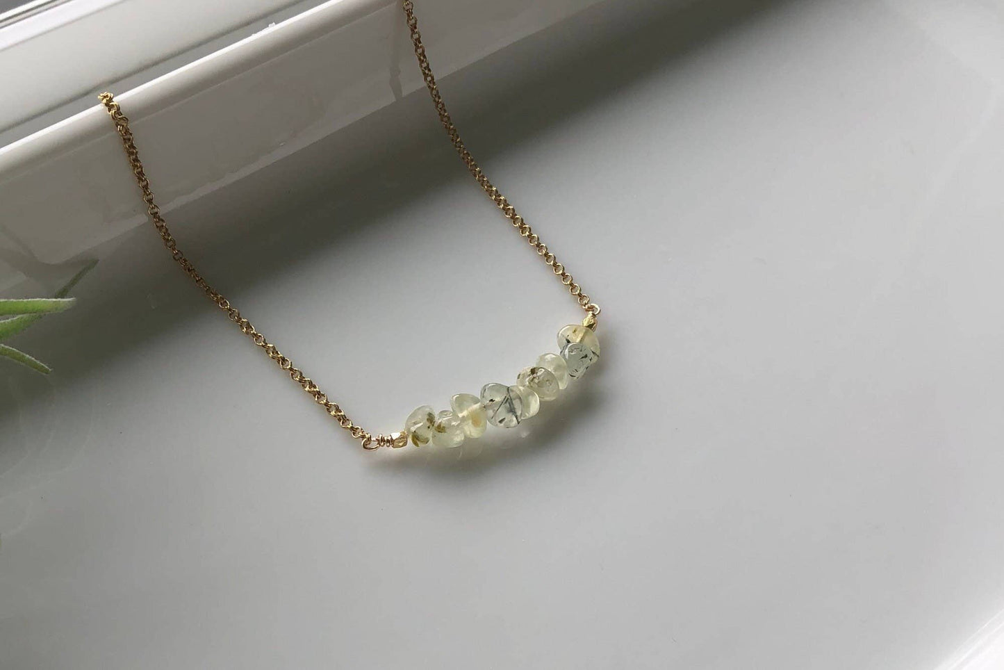 Prehnite Beaded Bar
