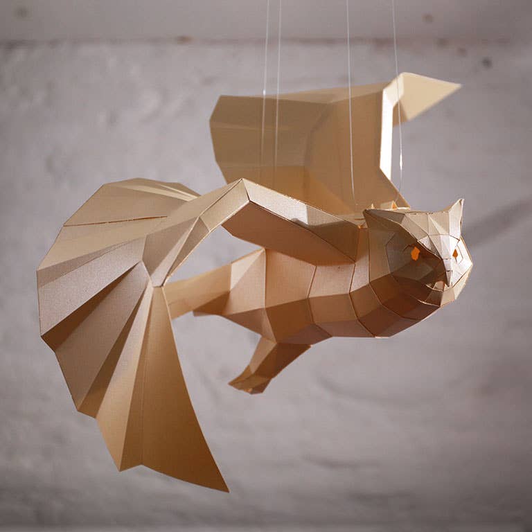 3D Paper Art Hanging Owl Origami Model