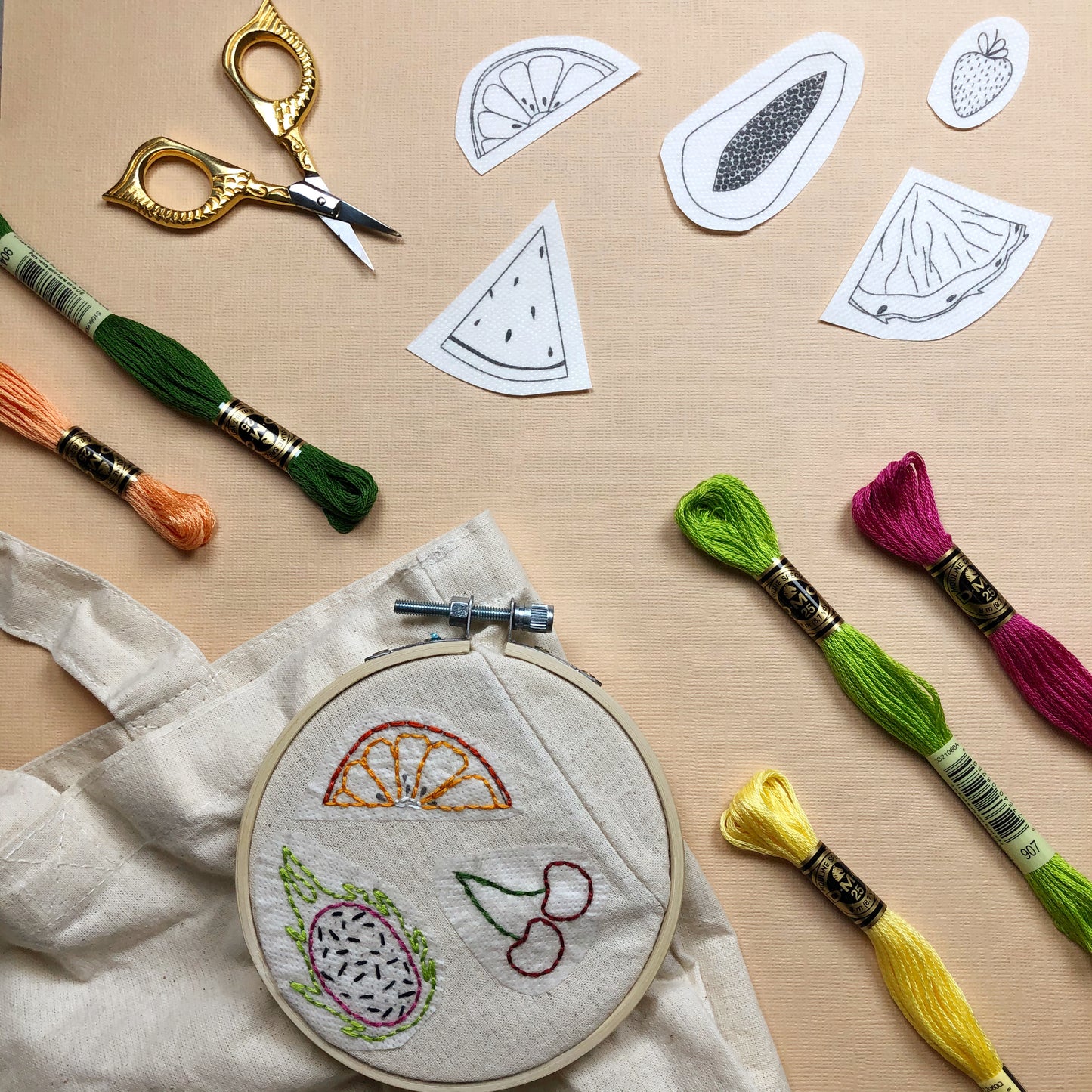 EMBROIDERY CLASS: Kids Fruit