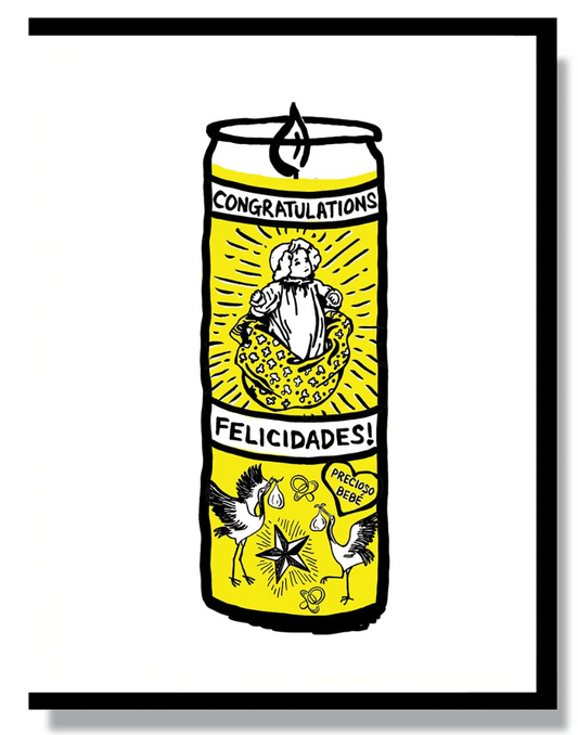 Card - New Baby Prayer Candle (Smitten Kitten) Congratulations