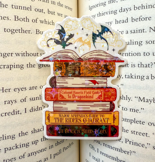 Sticker -  Fourth Wing | The Empyrean Series Book Stack | Vinyl Sticker
