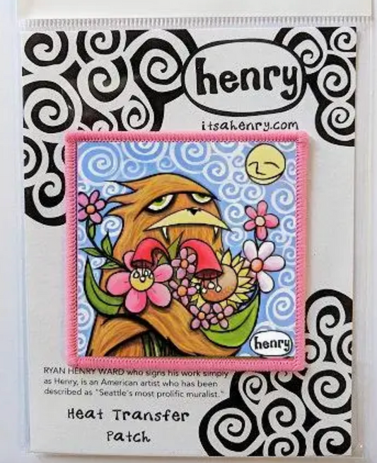 Patch - Sasquatch Hugging Flowers