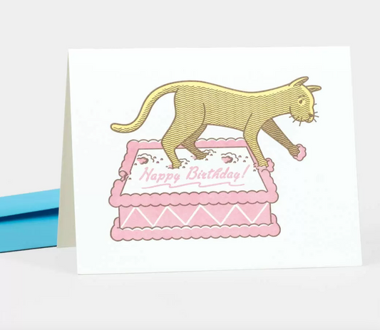 Card - Birthday Cake Cat (Buy Olympia / Fickle Hill Press) Birthday