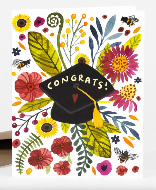 Card - Floral Congrats Graduation (Buy Olympia / Little Truths Studio) Congratulations Graduation