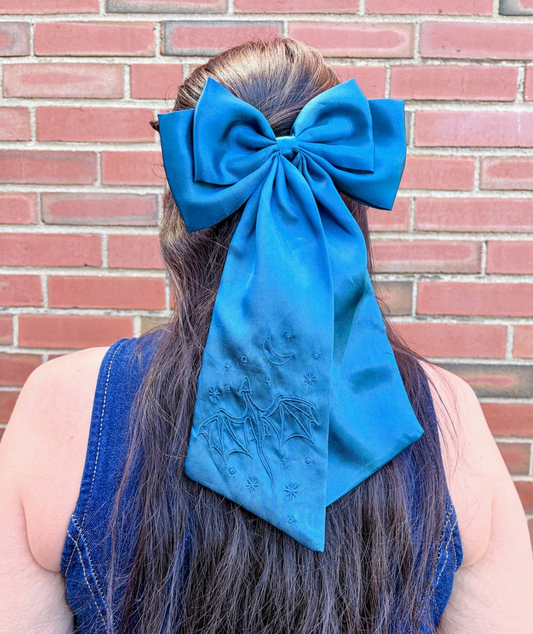 Celestial Dragon Satin Bow | Bookish Hair Accessory